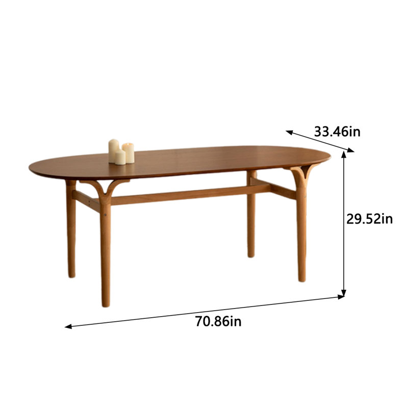 Anamaris Teak Oval Solid Wood Dining Table, 33.46" W x 70.86" L, Natural