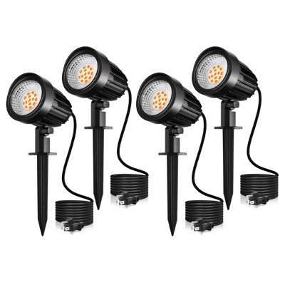 Satin Brass Plug-in Integrated Led Aluminum Spotlight (set Of 4)