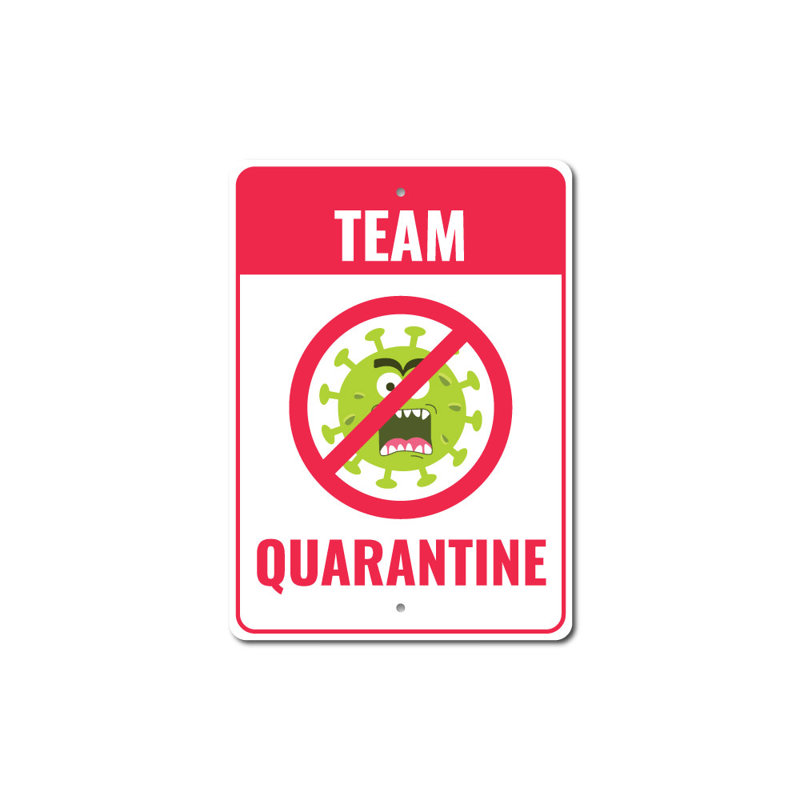 Plaque de quarantaine en aluminium, H 14 po x l 10 po x P 0,04 po