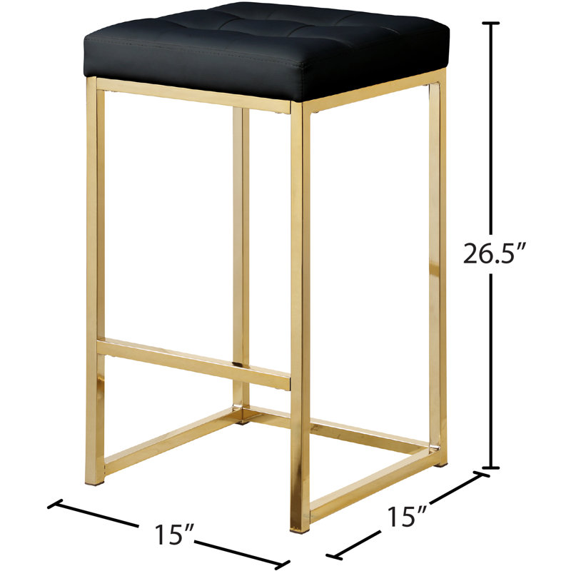 Tabouret de comptoir 26,5 po Sadler, Noir, Or