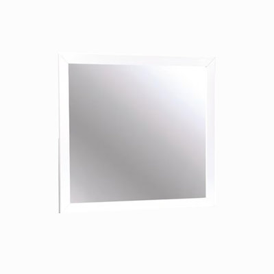 40.4"W Mid-Century Modern Rectangular Mirror, White