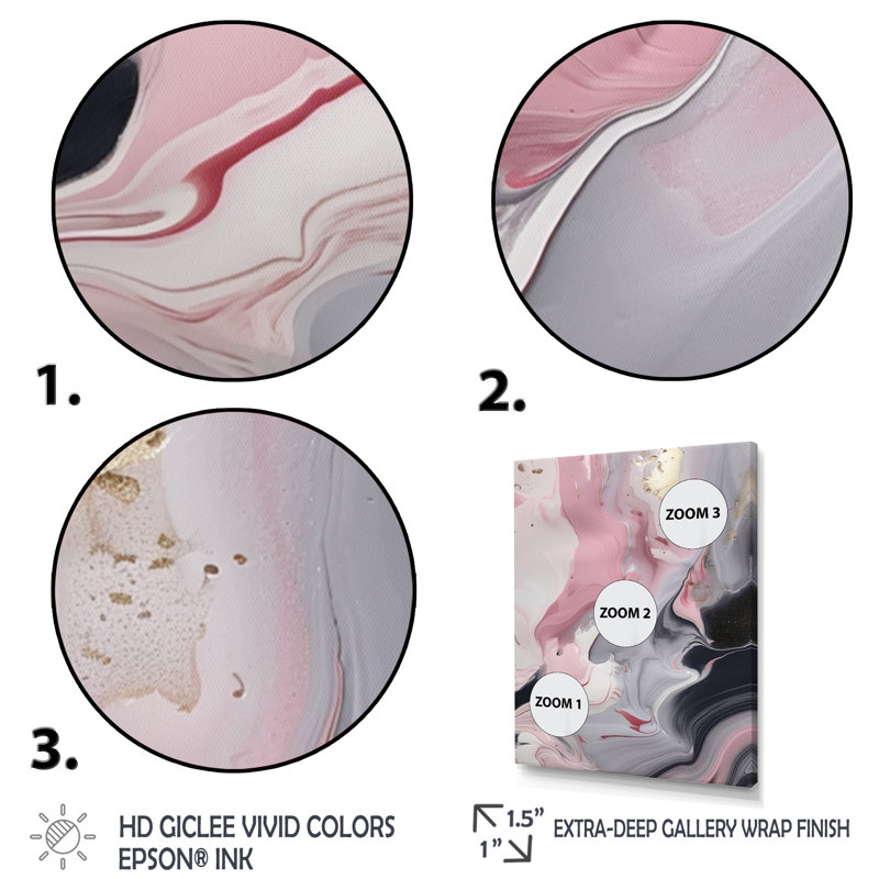 Solid Marble Paint Artwork II - Abstract Marble Wall Art, 44" H x 34" W x 1.5" D, Wrapped Canvas