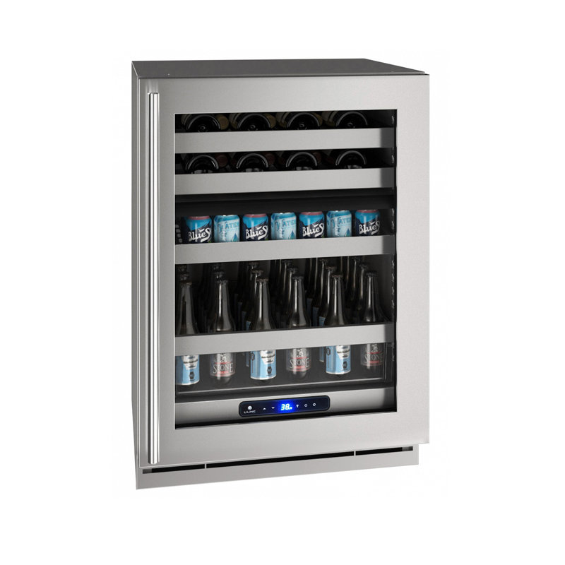 U-Line 24'' W Convertible 72 Cans (12 oz.) 5.1 Cubic Feet Beverage Cooler, Without, Reversible