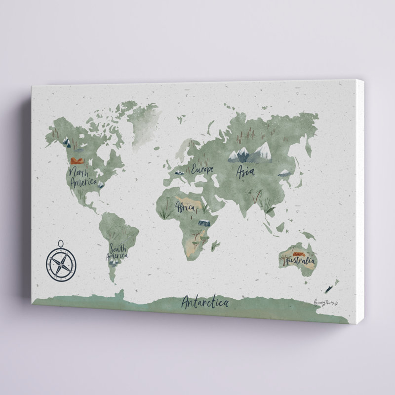 " Scandimap I " by Becky Thorns, 8" H x 12" W