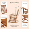 Lark Manor Solid Outdoor Wood Rocking Chair With High Back, All Weather ...