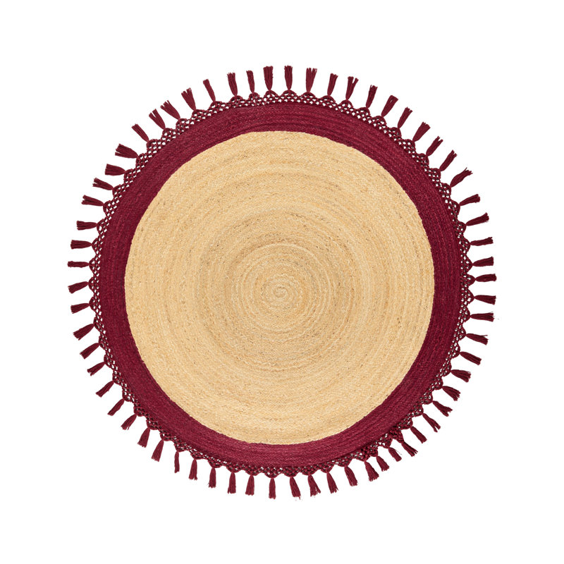 Round Alfredina Solid Colour Hand Braided Area Rug, Round 140cm