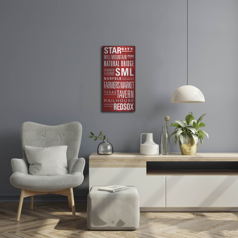 Latitude City «Star City Text» par Art Licensing Studio, art mural en métal, H 24 po x l 24 po