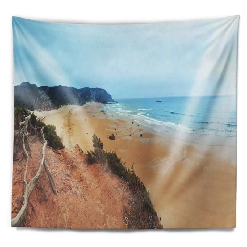 Tapisserie plage côtière avec vagues, H 50 po x l 60 po