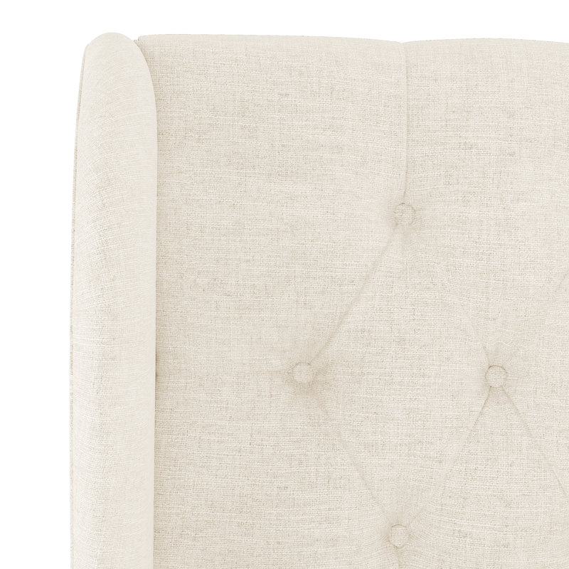 Lit tapissier capitonné standard à profil bas Tomey, Classic Linen Linen, Lit simple