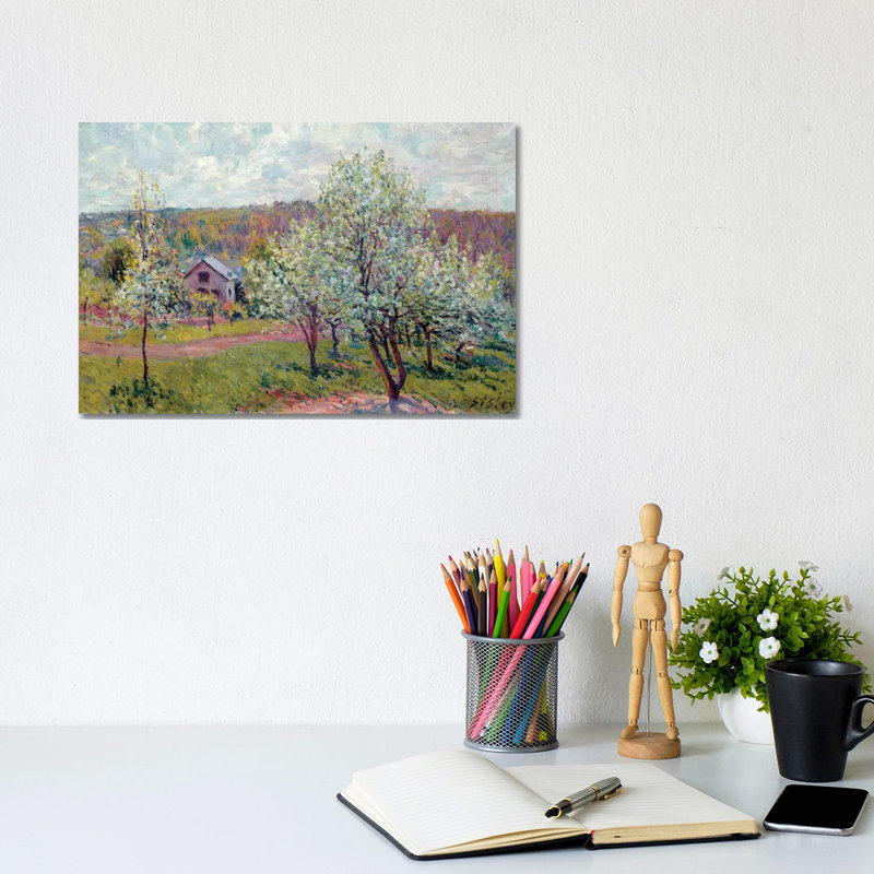 Spring In The Environs Of Paris, Apple Blossom, 1879 by Alfred Sisley - Wrapped Canvas Gallery-Wrapped Canvas Giclée