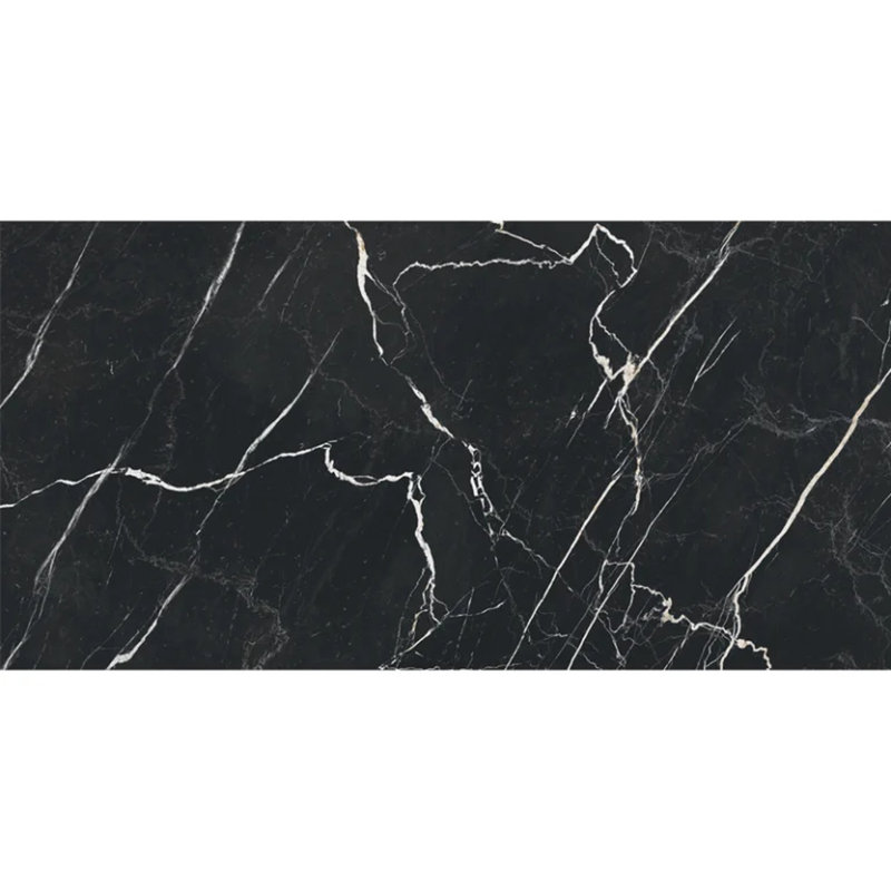 Regalia 24x48 in. Nero Black Matte Porcelain Marble-look Vein Large Wall and Floor Tile (15.5 sq ft/case, 2-Pack), Nero Black