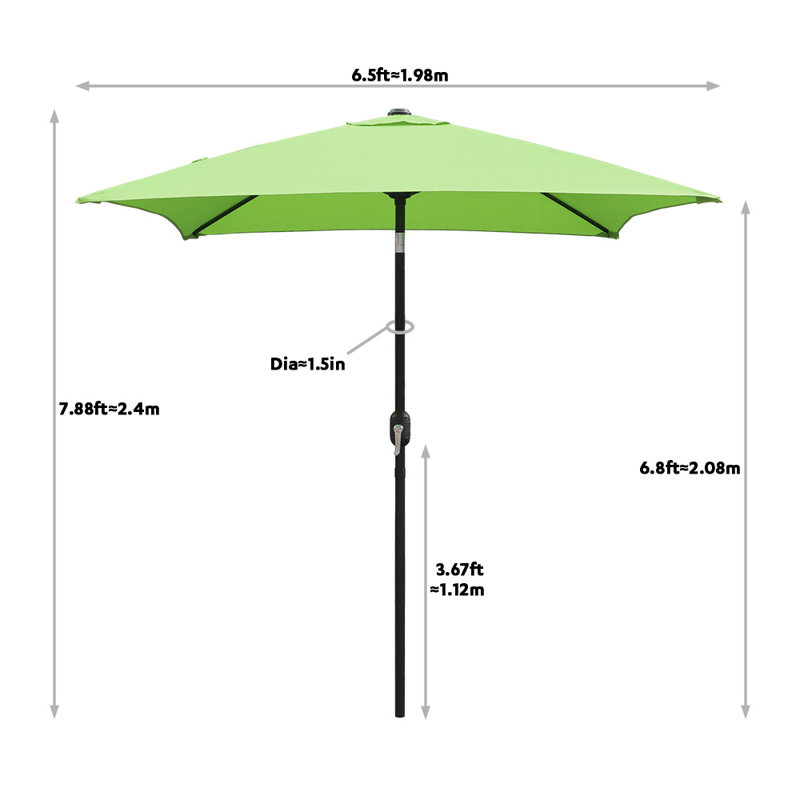 Parasol de marché carré 6,5 pi Tempo, Vert citron