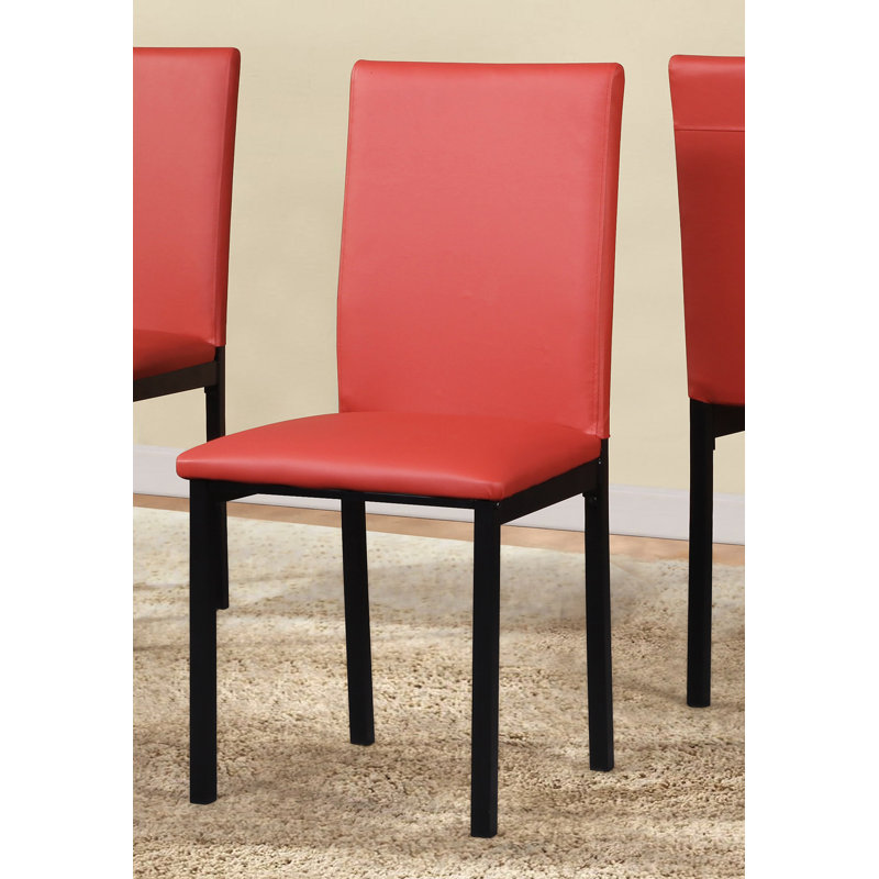5-Piece Metal Dinette Set With Laminated Faux Marble Top, 4 Chairs, Red/Black, 30"H x 45"L x 28.5"W, White/Black
