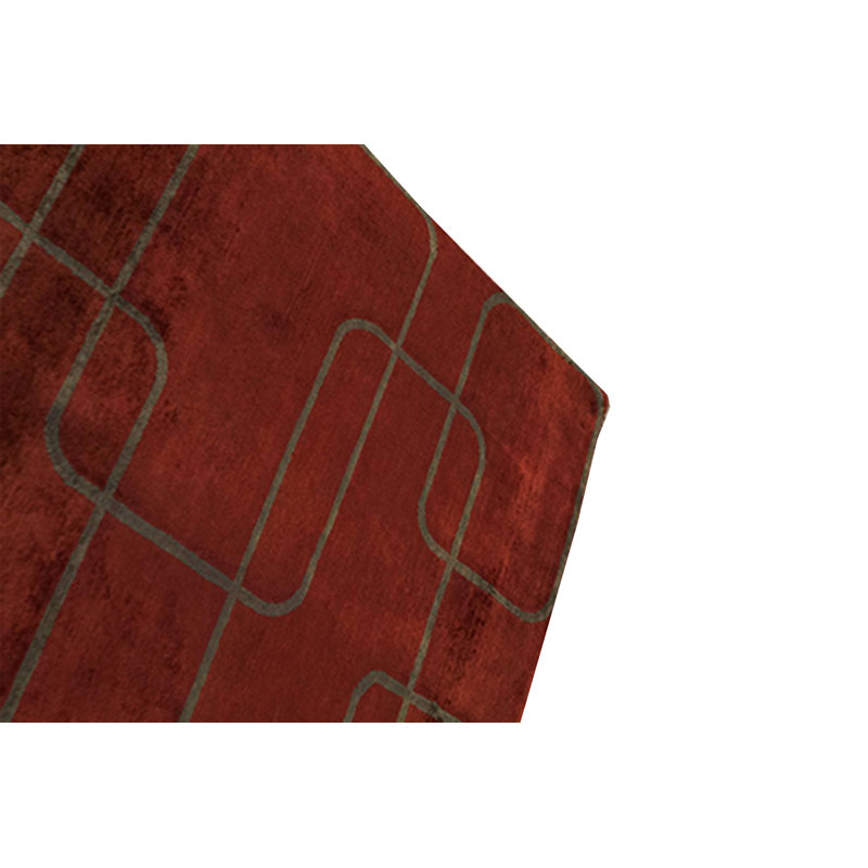 Hand-Knotted High-Quality Rust Area Rug