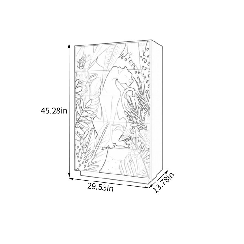 Armoire décorative multi-tiroirs avec cadre en noyer