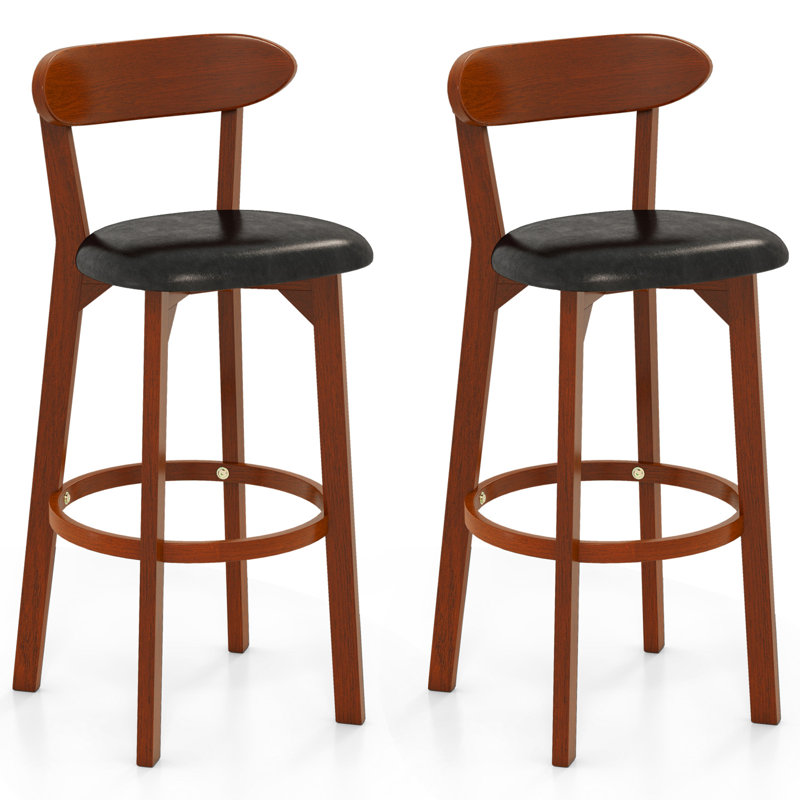 Upholstered Counter Stool with Solid Wood Frame, Bar Stool (77cm Seat Height)