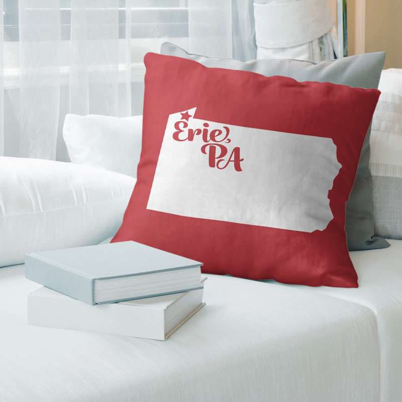 Coussin décoratif, Érié, 26 po x 26 po, Rouge