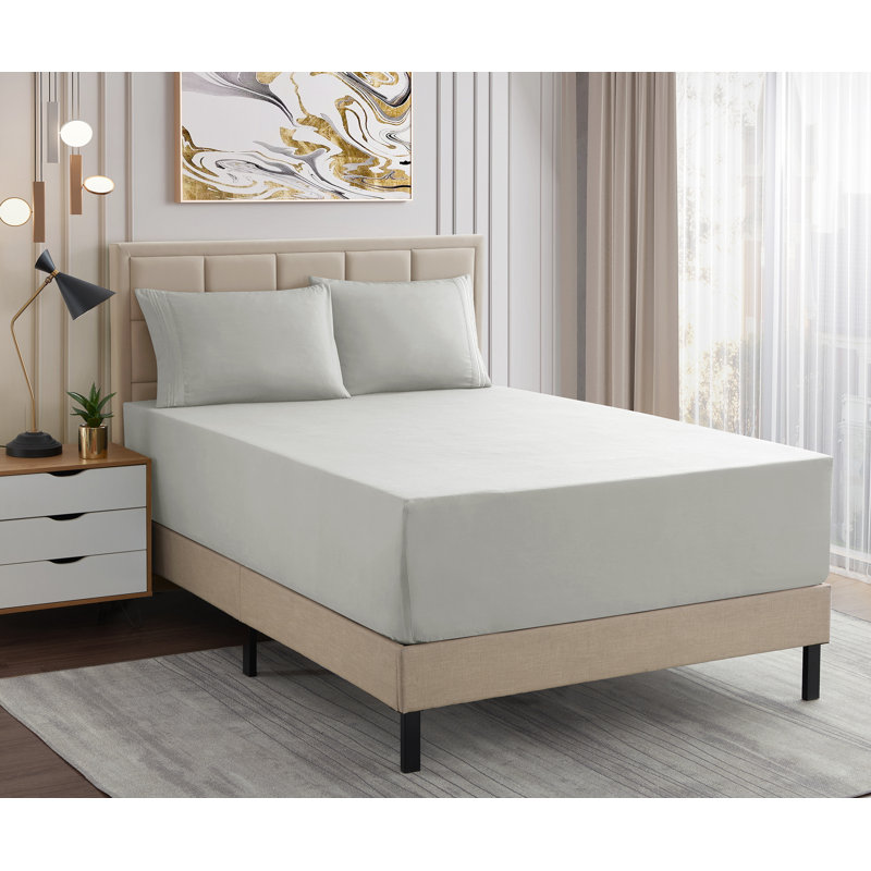 Ensemble de draps en microfibre extra douce 18-24 po, Grand, Argent