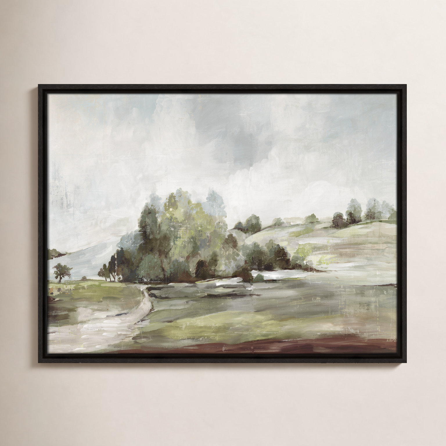 Concorde "Green Country Road" Print, 19.5" H x 25.5" W, Black