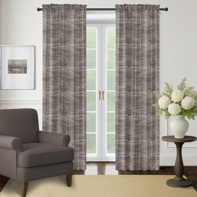 Whitby Mocha Rod Pocket Drapery Panel Set of 2 - 50x108