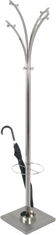 Bean Steel Freestanding Coat Rack, Stainless Steel / Chrome
