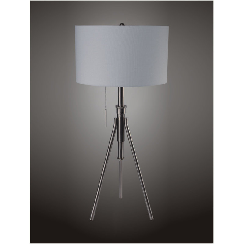 32-37"H Adjustable Tripod Table Lamp, Silver