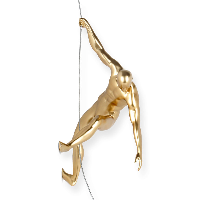 Handmade Modern People Wall Decor on Resin, Gold
