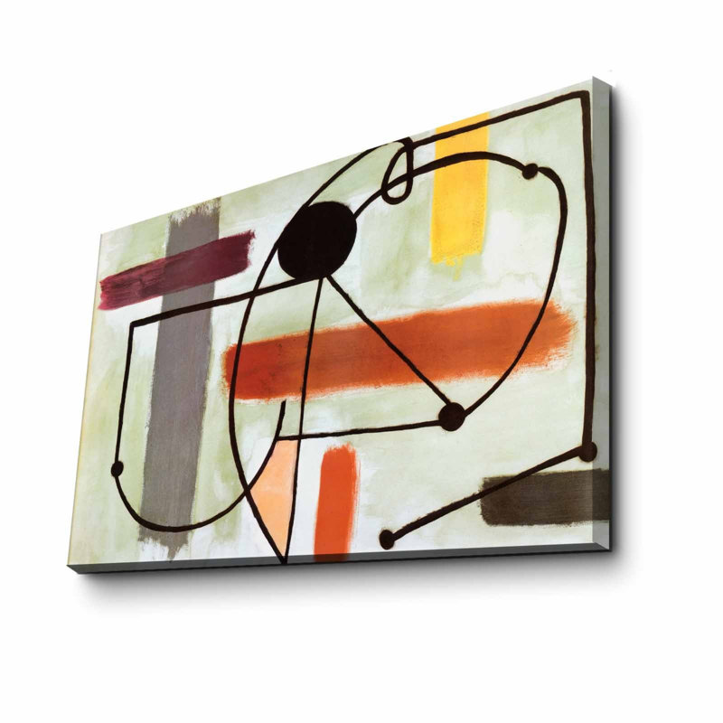 Superbe peinture décorative sur toile par Joan Miro, 17,7 po x 27,6 po | 100% toile de suède, cadre 100% bois (épaisseur: 1,2 po) | Parfait pour le salon, la décoration de bureau et les amateurs d'art, conception moderne unique
