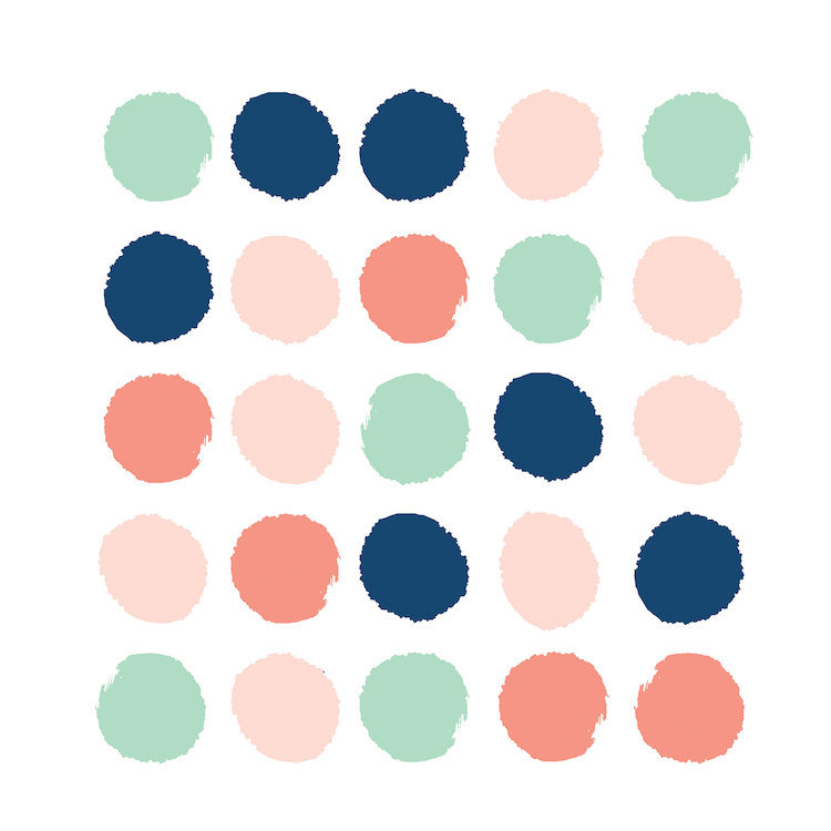 «Kiela Dots», impression sur toile, H 12 po x l 12 po x P 1,5 po, Toile tendue