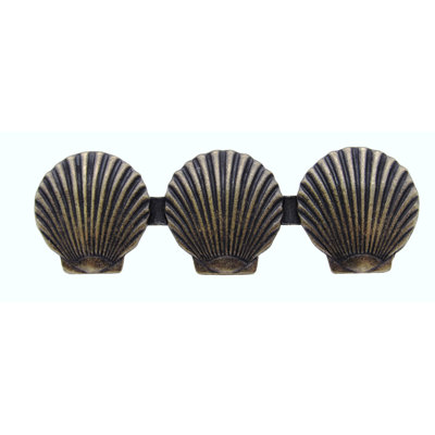 Triple Seashell 3 1/16" Center to Center Novelty Pull