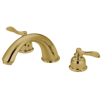 Kingston Brass NuWave French Two-Handle 3-Hole Deck Mount Roman Tub Faucet