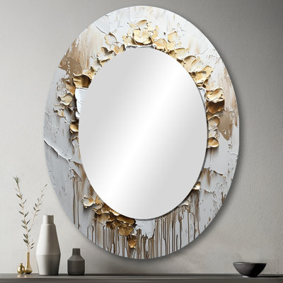 Miroir mural or et blanc