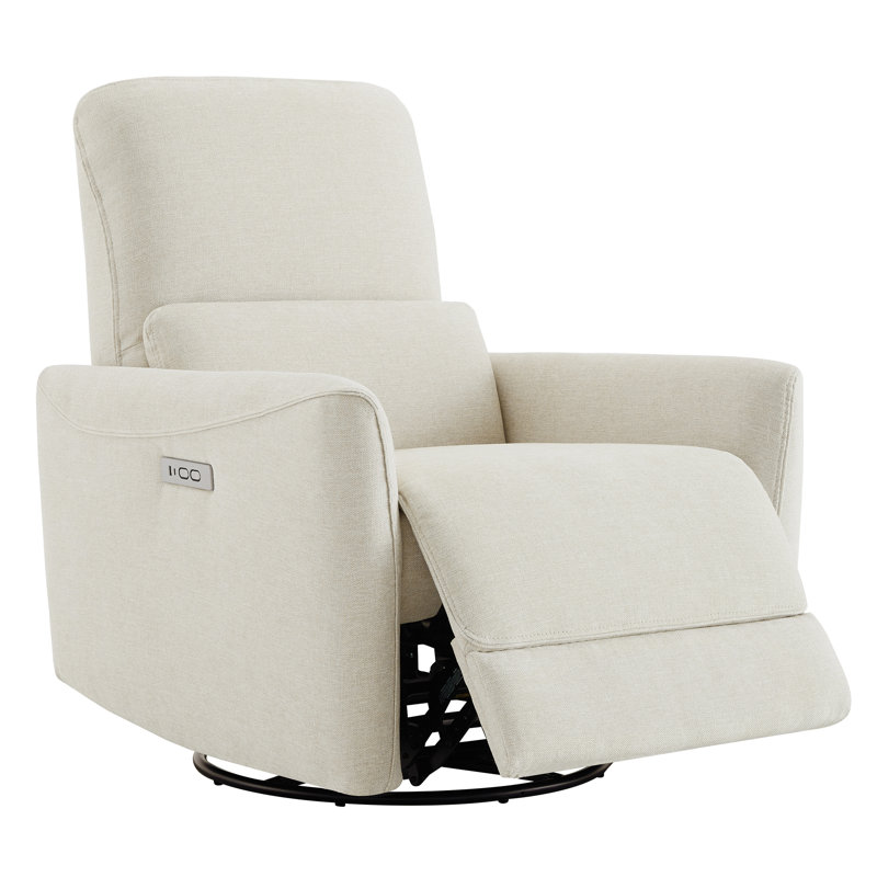 Fauteuil inclinable électrique pivotant rembourré Mikkel, Lin lin