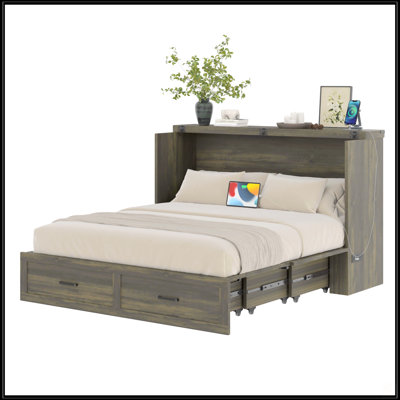 Armoire lit escamotable double avec station de charge Murphy