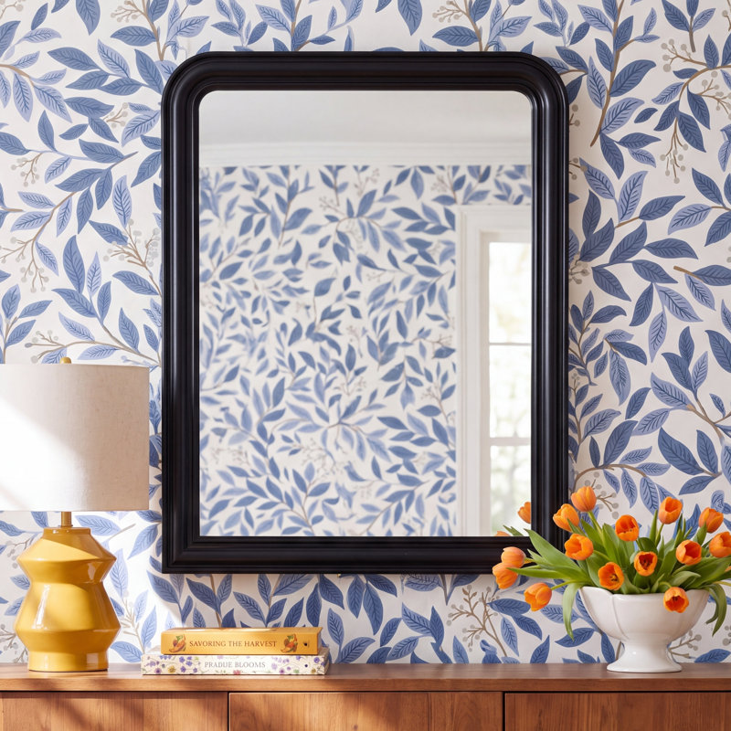 Sarla Wood Arch Mirror, Black