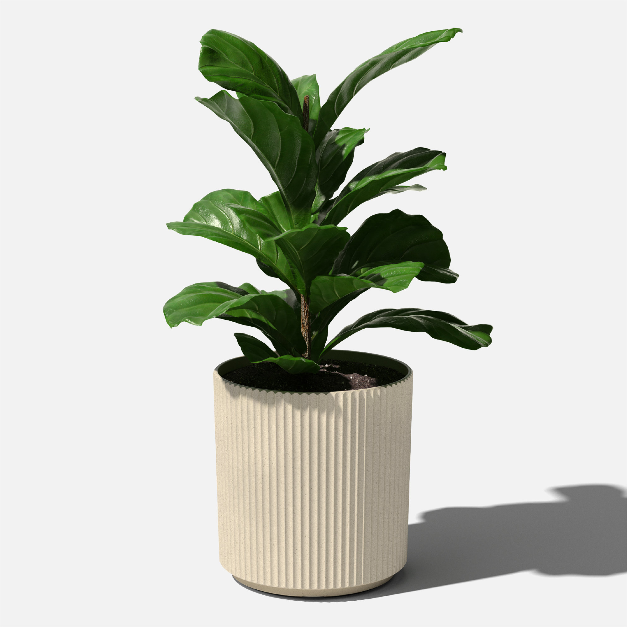 Demi Series Round Planter, 19.75" H x 18.5" W x 18.5" D, 1, Sand