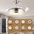 42 Inch Invisible Ceiling Fan 3-color Lights Retractable Blades Remote Control