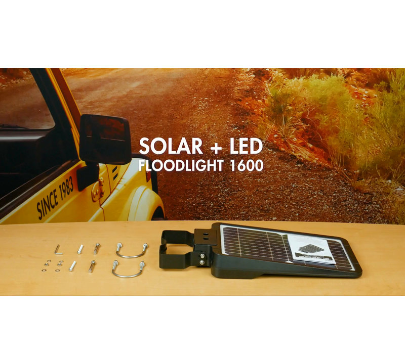 1600 Lumen Black Solar Powered LED Flood Light
