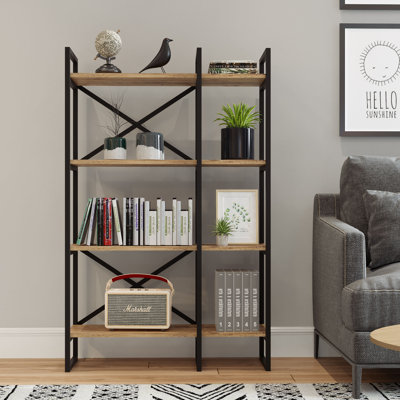 Heloise 138cm H x 87.5cm W Iron Etagere Bookcase