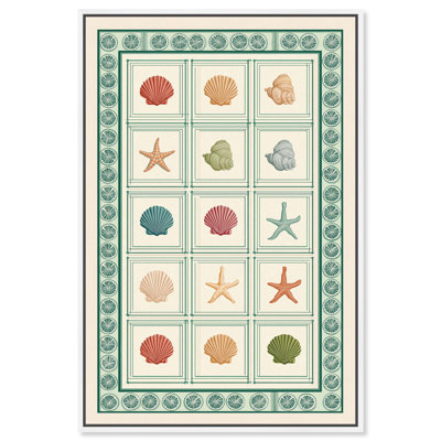 «Shells Decor», reproduction d'art sur toile par Art Remedy, cadre blanc, 20 x 30