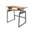  Convertisseur de bureau de coin debout réglable en hauteur de 46 po avec tapis anti-fatigue et plateforme pour écran double-1164137702