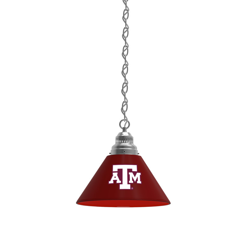 1 - Light Single Pendant, Chrome, Texas A&M Aggies
