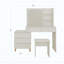 Coiffeuse avec miroir à DEL, tiroirs de rangement, tabouret assorti et compartiments de rangement à DEL