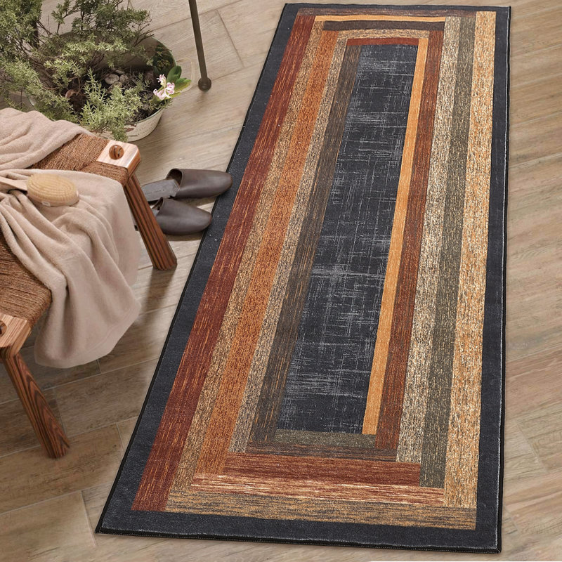 Tapis Xhemir avec envers antidérapant, Tapis de couloir 2 pi x 6 pi