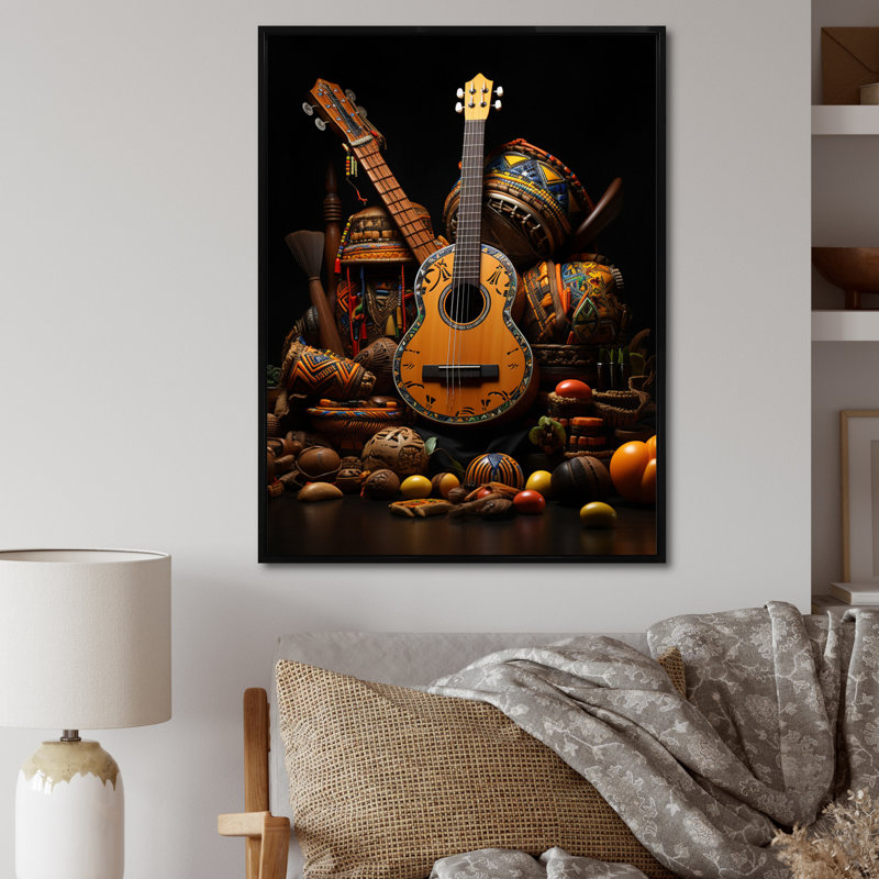 «Lamis African Melody I», reproduction sur toile, H 40 po x l 30 po x P 1,5 po, Cadre flottant noir