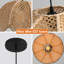 Rattan Peel & Rattan Pendant Light, Natural Mixed Materials, Iron Frame, Adjustable Height, E27 Socket, 40 Cm Diameter, For Boho Rustic Decor (Bulb Not Included)