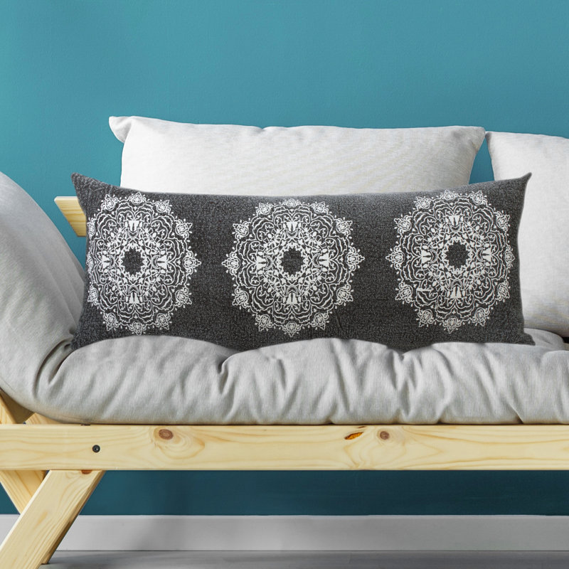 Coussin Mandala, Noir, Polyester