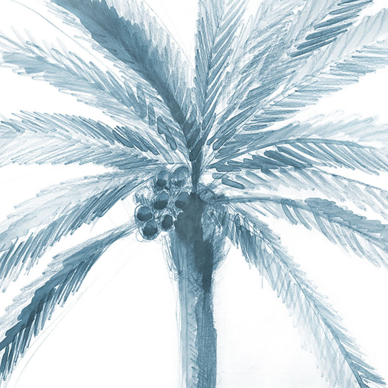 Palm Palms I Print by Barclay Butera, 24" H x 24" W x 1.5" D, Image Brush Gel