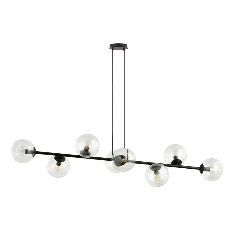 Colbert 8 - Light Kitchen Island Pendant, Black, Transparent