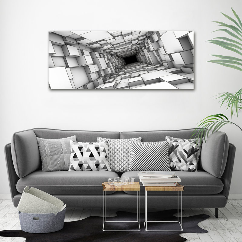 Tunnel With Cubes - Wrapped Canvas Print
